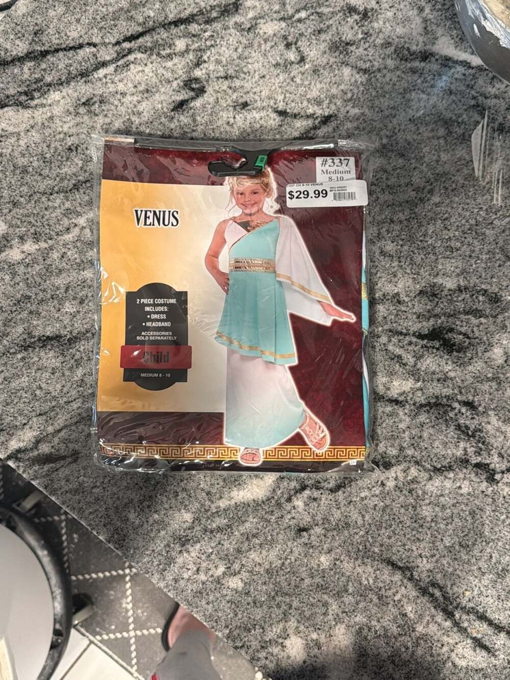 Venus Goddess Costume Child Size Medium 8-10